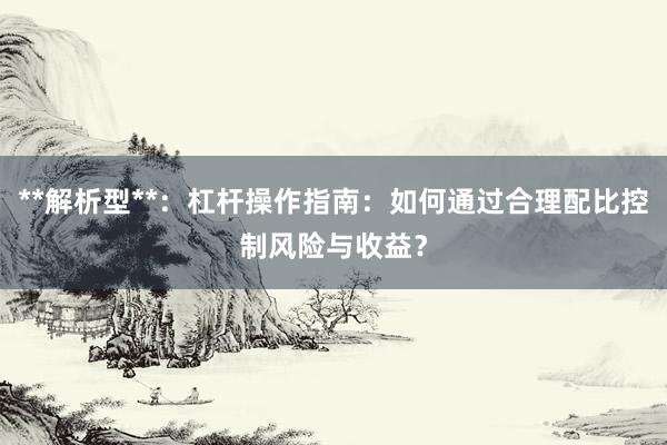 **解析型**：杠杆操作指南：如何通过合理配比控制风险与收益？