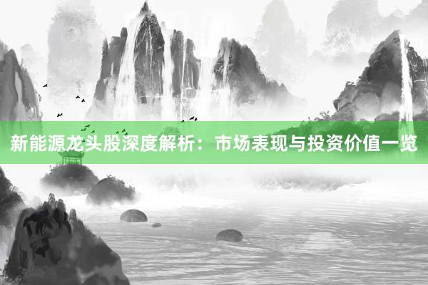 新能源龙头股深度解析：市场表现与投资价值一览