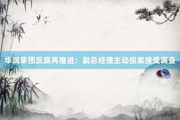 华润集团反腐再推进：副总经理主动投案接受调查