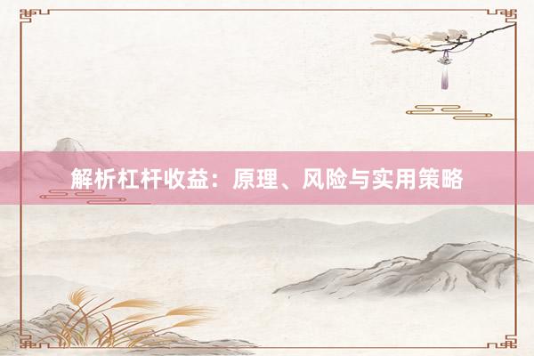 解析杠杆收益：原理、风险与实用策略