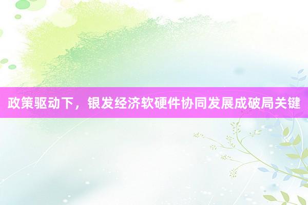 政策驱动下，银发经济软硬件协同发展成破局关键