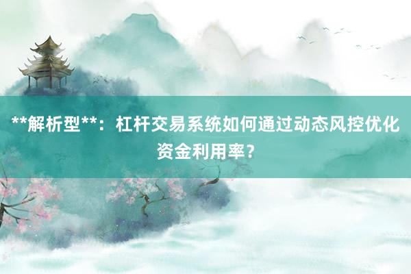 **解析型**：杠杆交易系统如何通过动态风控优化资金利用率？