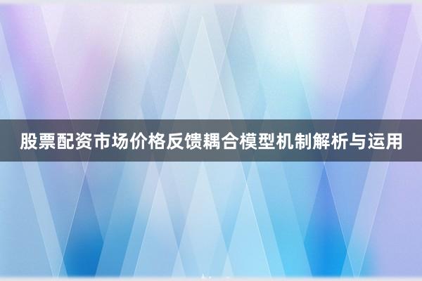股票配资市场价格反馈耦合模型机制解析与运用