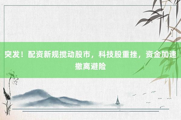突发！配资新规搅动股市，科技股重挫，资金加速撤离避险
