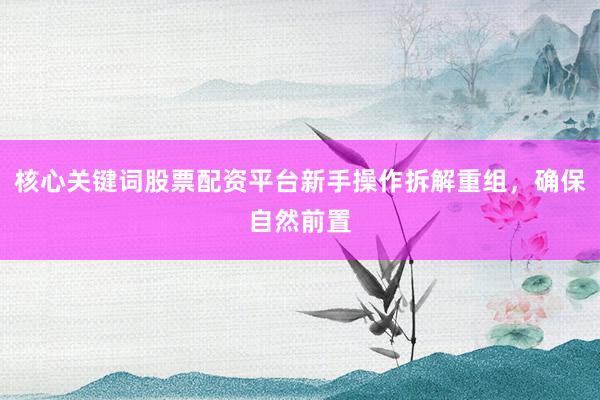 核心关键词股票配资平台新手操作拆解重组，确保自然前置